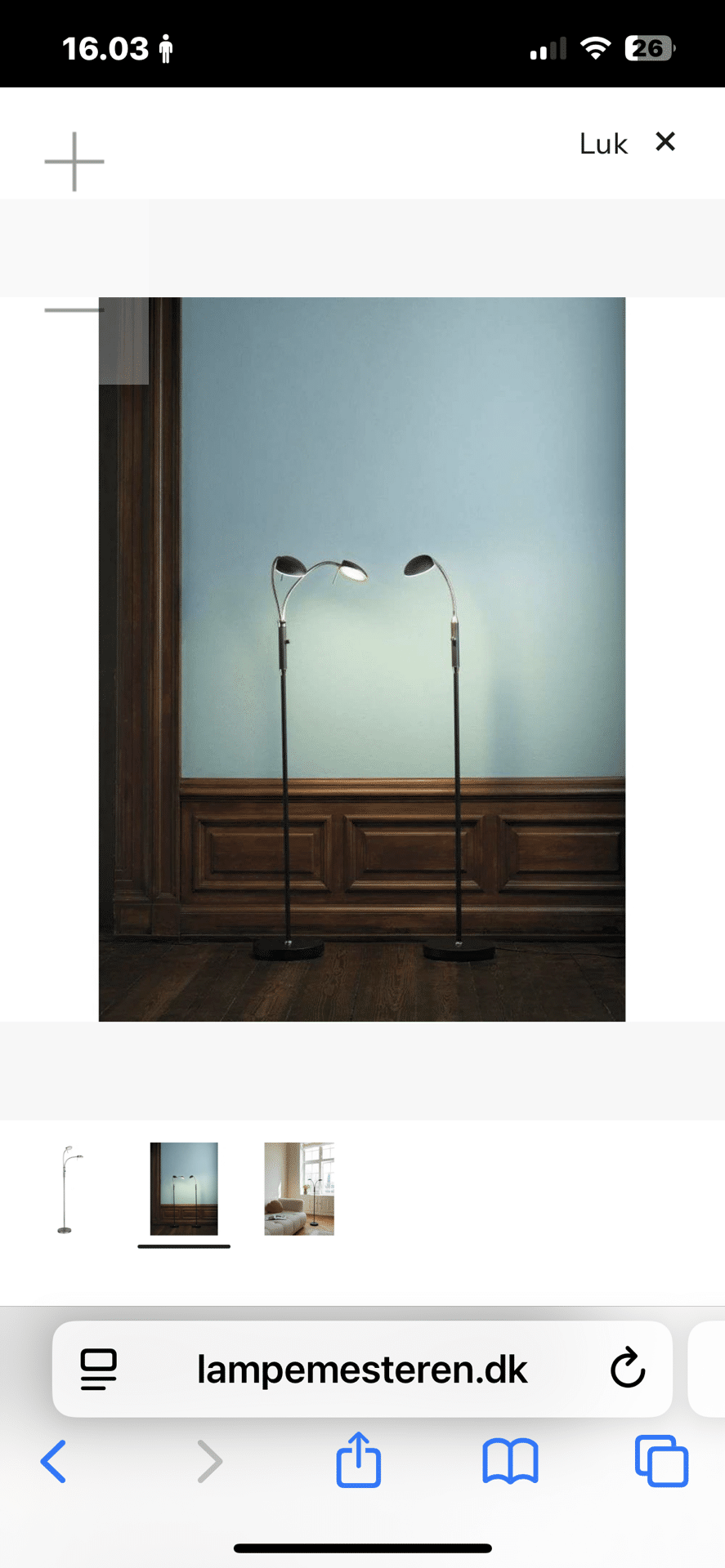 Halo vegas 2 Gulvlampe fra Tech Design. Pris 1.000,-