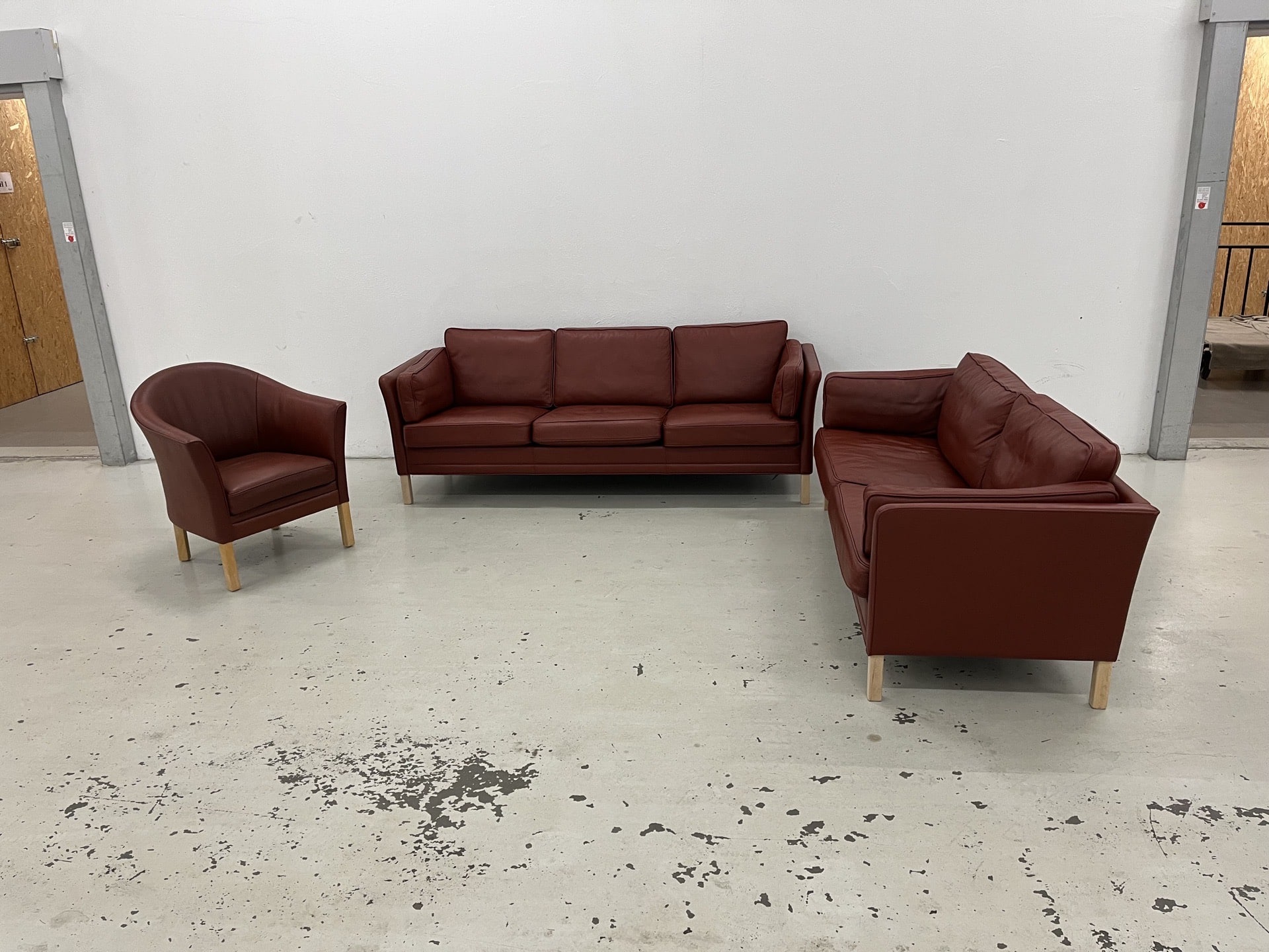 Mogens Hansen MH2225 sofaer 3+2,5 i Gefion cognac læder. Pris 35.000,-