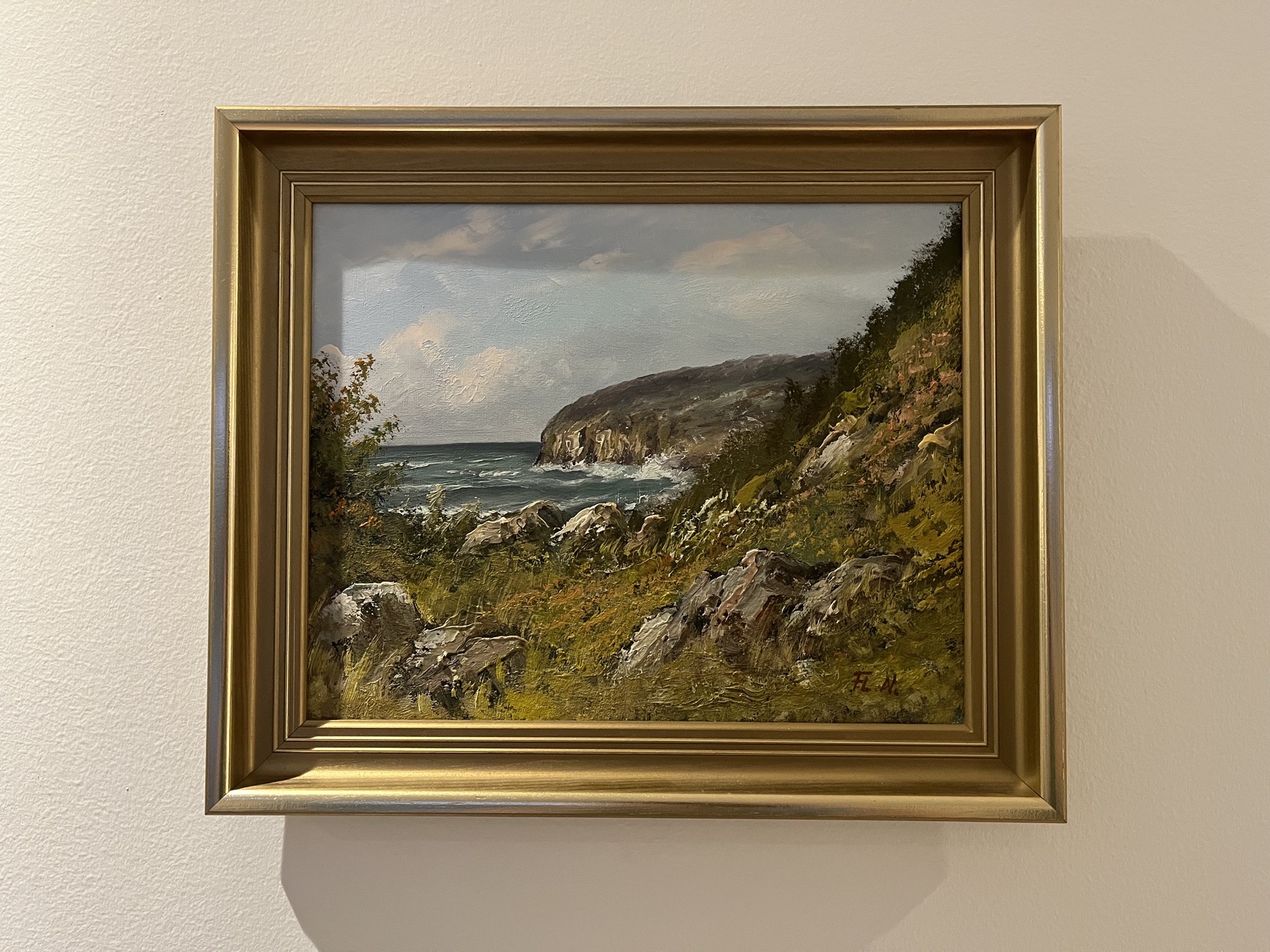 oliemaleri klippekyst af FL.N.Pris 1.100,-